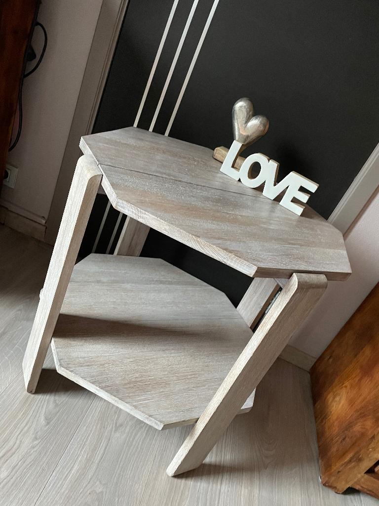 table de salon chêne blanchi, Maison & Meubles, Romantique, 50 à 100 cm, Comme neuf, Enlèvement