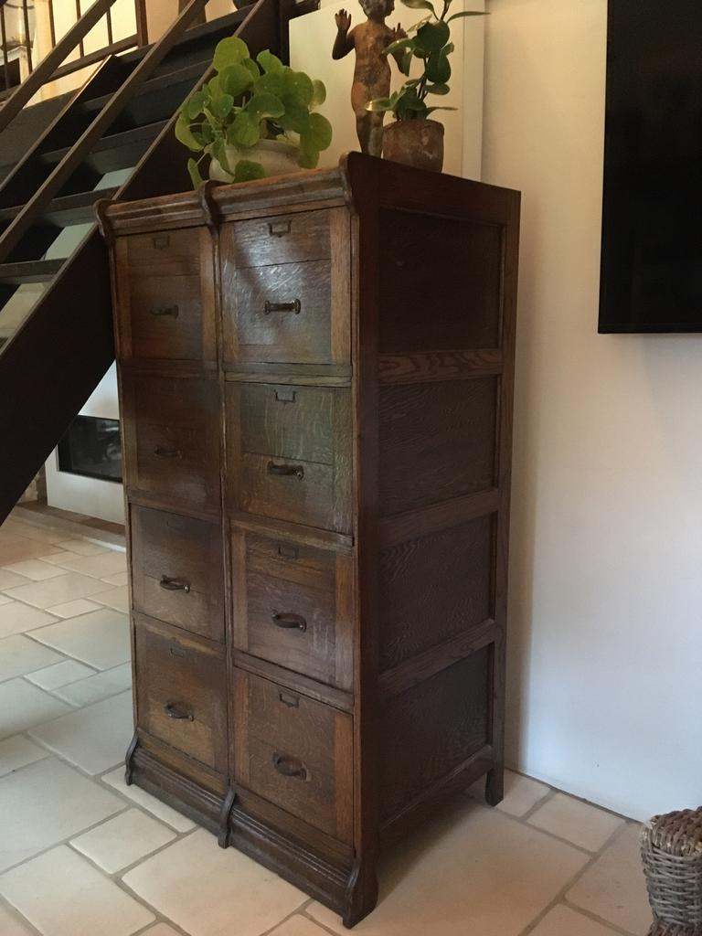 Zeldzame Dubbele antiek eiken archiefkast / Notariskast !, Antiquités & Art, Antiquités | Meubles | Armoires, Enlèvement