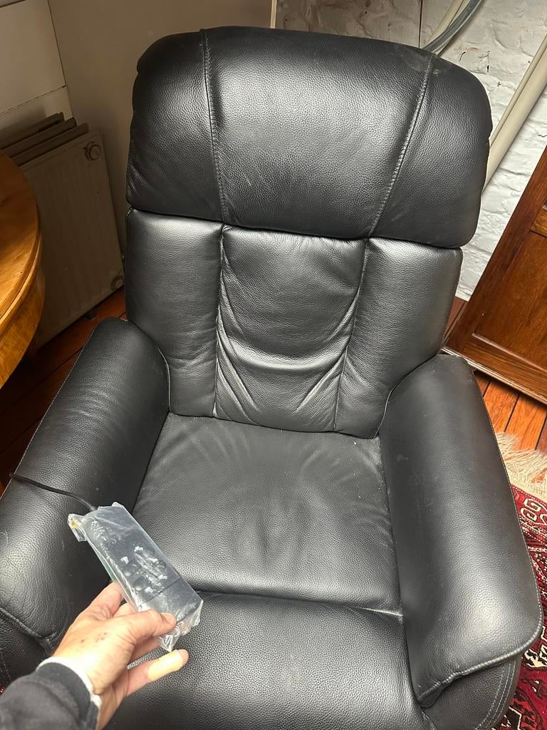 Livorno Salotti London model Cuir noir, Enlèvement, Comme neuf, Cuir