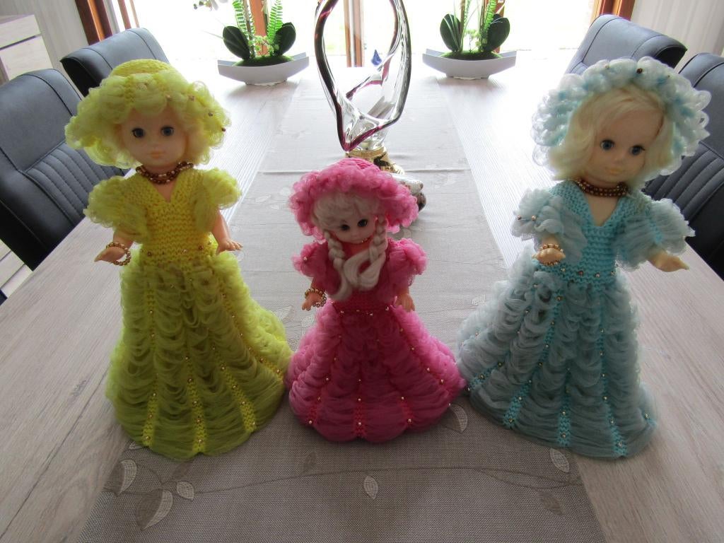 3 ZEER OUDE Handgemaakte POPJES ., Collections, Jouets miniatures, Utilisé, Enlèvement