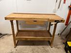 Stevige, massieve werkbank, Doe-het-zelf en Bouw, Ophalen, Gebruikt, 120 tot 170 cm, Bankschroef