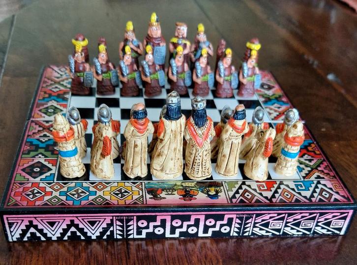 Klein schaakspel uit Peru - Nieuw, Hobby en Vrije tijd, Gezelschapsspellen | Bordspellen, Nieuw, Een of twee spelers, Verzenden