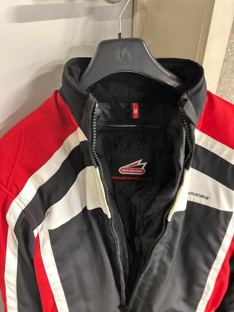 Gilet de moto rouge,noir,blanc,  M. Brand Hein Gericke, Enlèvement ou Envoi, Seconde main, Femmes, Manteau | cuir