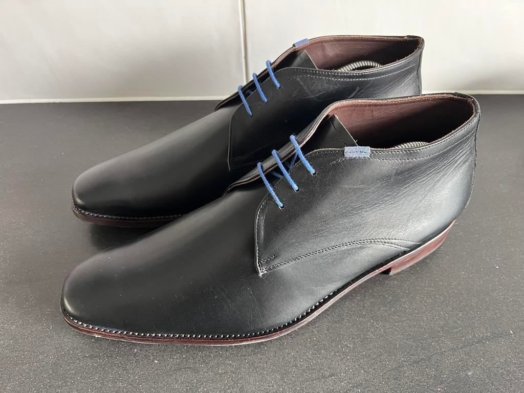 Floris van Bommel herenschoenen 10.5 / 45 weinig gedragen, Zwart, Ophalen of Verzenden, Zo goed als nieuw, Veterschoenen
