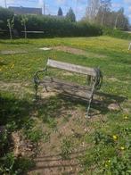 Bankje 1m lang met smeedijzeren fronten, Tuin en Terras, Ophalen