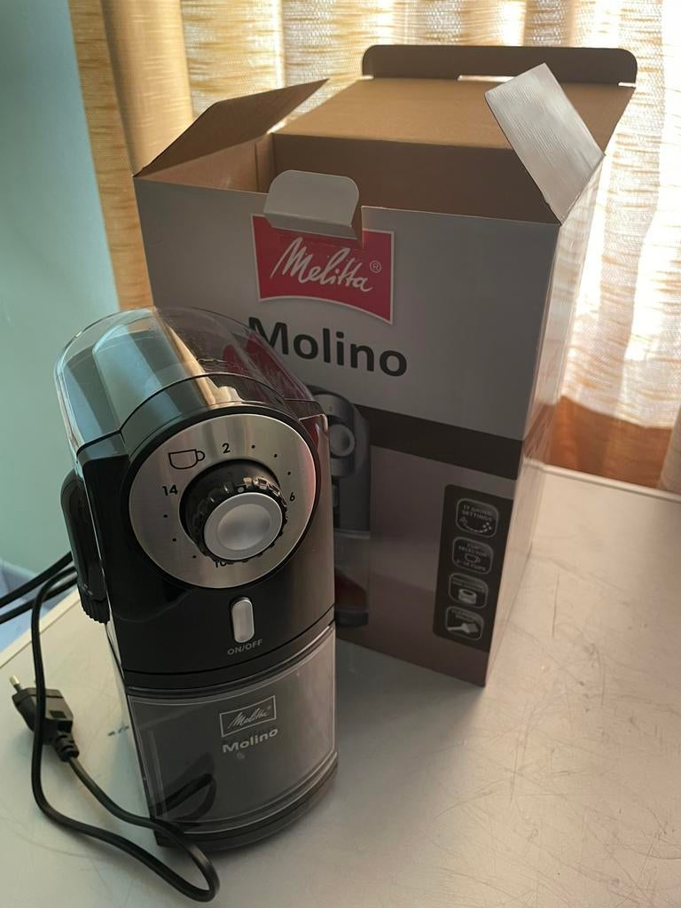 Melitta Molino koffiemolen electrisch elektrisch, Ophalen, Zo goed als nieuw, Overige modellen, Koffiebonen