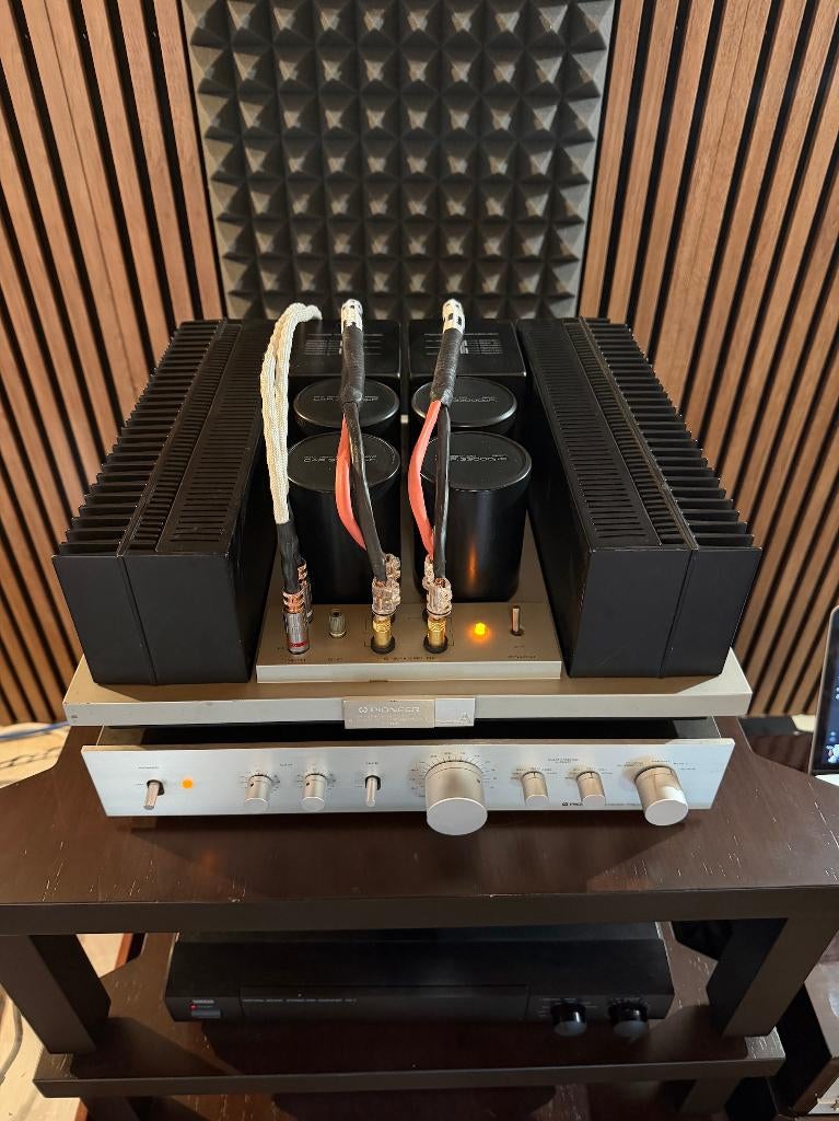 Amplificateur de puissance Pioneer M-22 + préampli C-21, Moins de 60 watts, Enlèvement ou Envoi, Stéréo, Pioneer