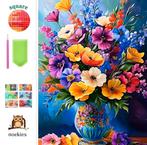DIamond painting kleurrijke bloemen 50x40cm (vierkant), Verzenden, Nieuw, Overige typen