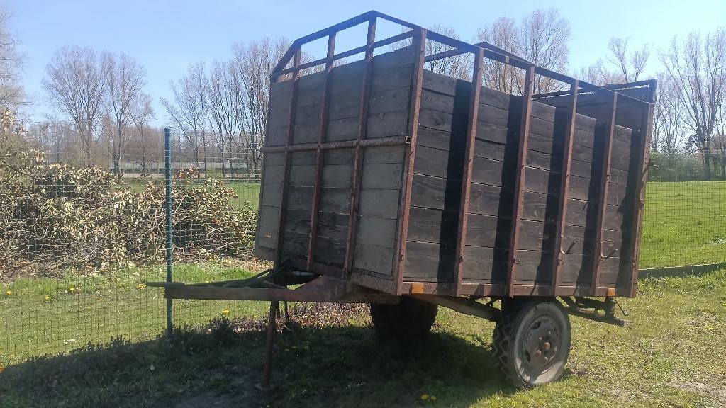 Landbouw wagen , beesten kar, vee wagen. Enkele as, Enlèvement, Élevage
