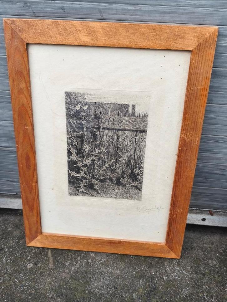 Gravure signe Francois marechal, Antiek en Kunst, Kunst | Etsen en Gravures, Ophalen of Verzenden