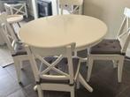 Ikea witte tafel  en 4 stoelen Rosentorp, Ophalen, Zo goed als nieuw