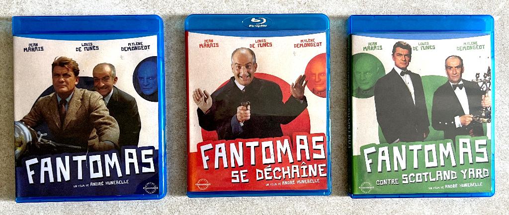 FANTOMAS - 1 + 2 + 3 (NB: Jaquettes Réimprimées sur Papier), Enlèvement ou Envoi, Comme neuf, Classiques