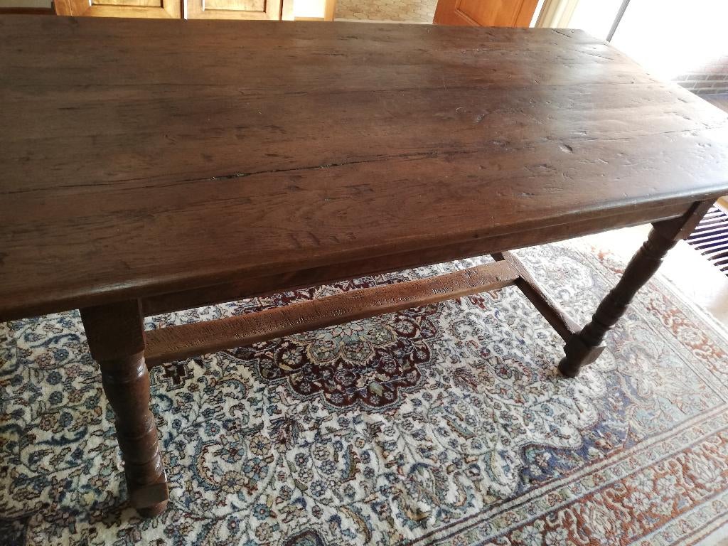 Oude eiken tafel, Huis en Inrichting, Tafels | Eettafels, Ophalen, Gebruikt, Eikenhout