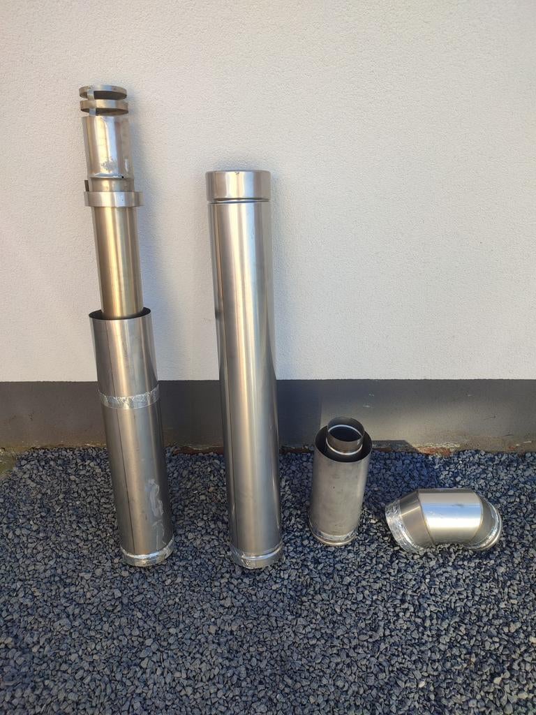 Dubbelwandige kachel buizen inox, Ophalen, Inox