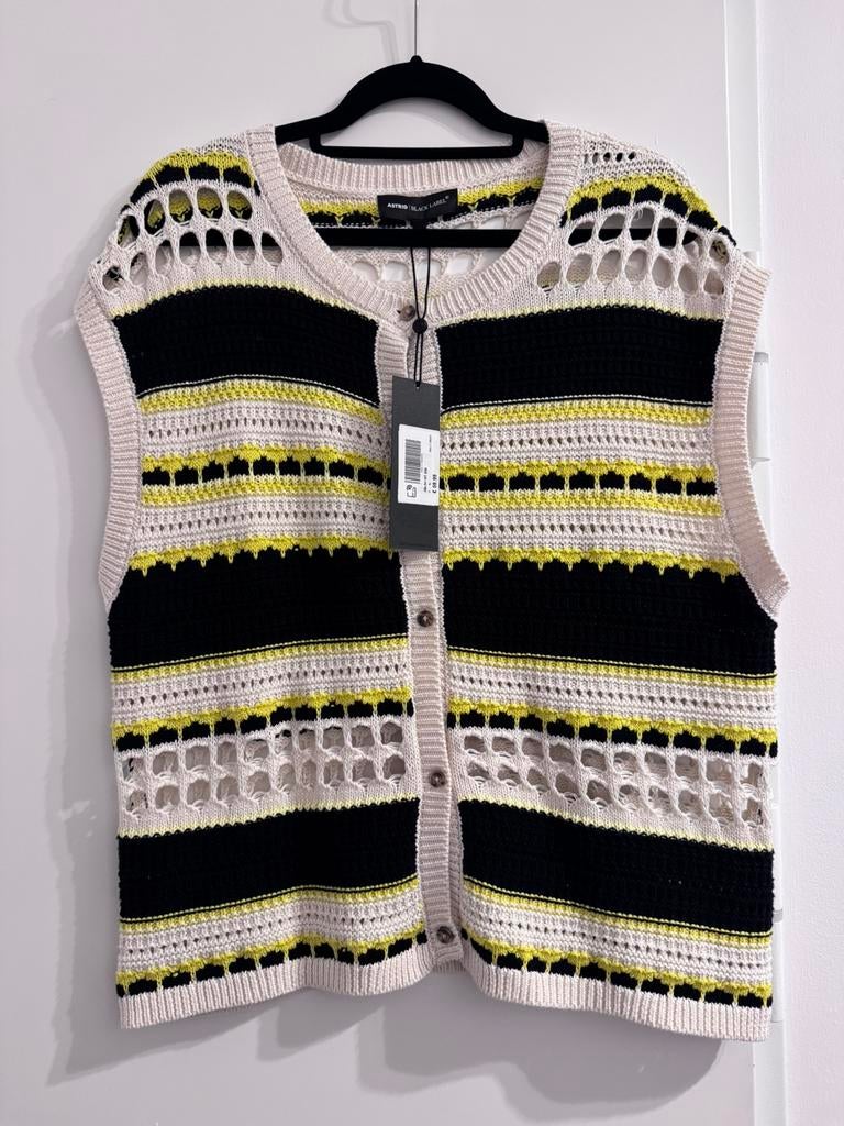 Cardigan en crochet sans manches Astrid Black Label, Vêtements | Femmes, Enlèvement ou Envoi, Neuf, Taille 42/44 (L)