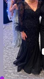 Robe de soiree élégante noire  avec perle  taille 44, Taille 42/44 (L), Robe de gala, Comme neuf, Enlèvement