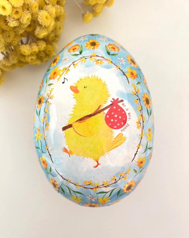 Boîte œuf en carton / papier mâché Poussin avec son baluchon, Diversen, Pasen, Gebruikt, Ophalen of Verzenden