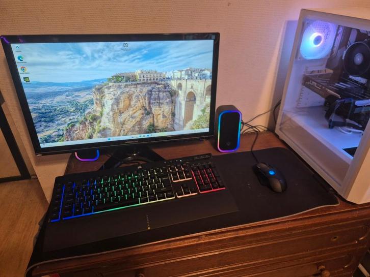PC Gaming complet, Computers en Software, Desktop Pc's, Refurbished, 3 tot 4 Ghz, HDD, SSD, 16 GB, Met videokaart, Met monitor