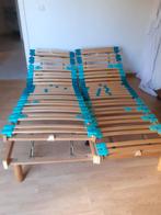 Lit + sommiers réglables et 2 tables de nuit, Maison & Meubles, Enlèvement, Utilisé, Deux personnes, Ancien