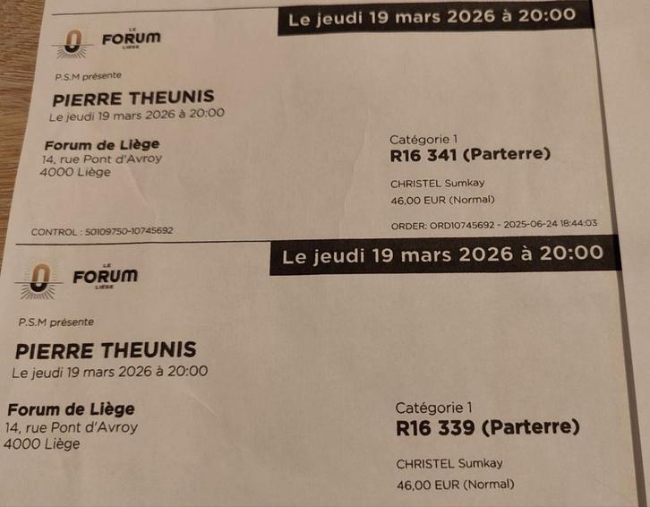 2 Places pour le spectacle de Pierre Theunis, le Jeudi 19/03, Tickets & Billets, Concerts | Pop