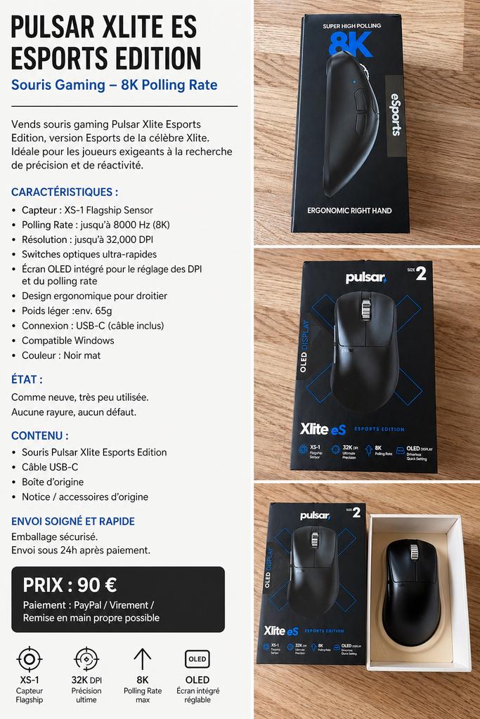 Souris Pulsar, Computers en Software, Muizen, Ophalen, Muis