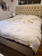 Mooi bed 160cm in suede. Luxe afwerking met grote opbergruim, Ophalen