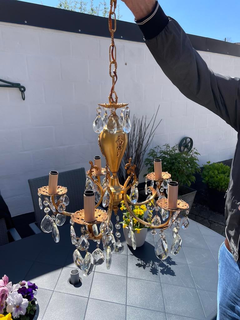 Vintage luster 52 jaar oud, Huis en Inrichting, Lampen | Kroonluchters, Ophalen, Zo goed als nieuw