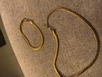 Gold plateo ketting en armband, Bijoux, Sacs & Beauté, Colliers, Enlèvement, Comme neuf, Or, Autres matériaux