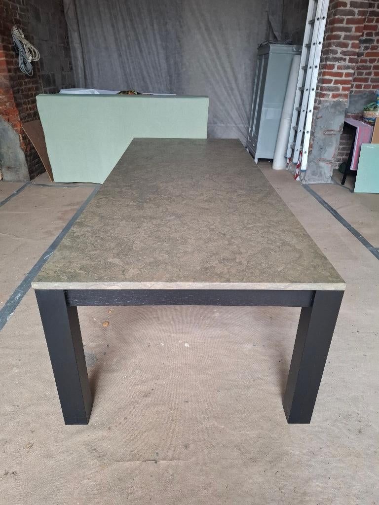 Grote massieve natuursteen eettafel 280 cm, Huis en Inrichting, Tafels | Eettafels, Gebruikt, 100 tot 150 cm, 200 cm of meer, Vijf personen of meer