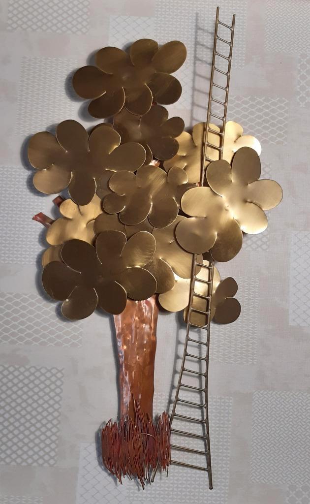 koperen kunstwerk/wandsculptuur 75cm  D'Haeseleer Daniel, Antiek en Kunst, Kunst | Designobjecten, Ophalen