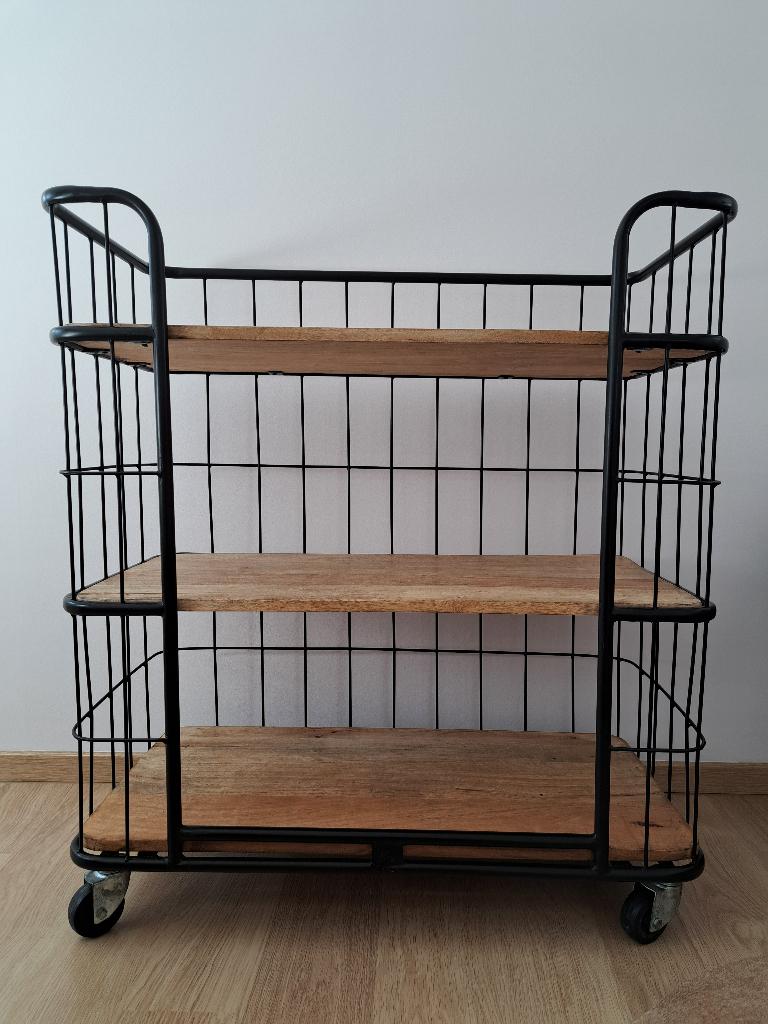 Metalen rek, Ophalen, Zwart, Zo goed als nieuw, Metaal