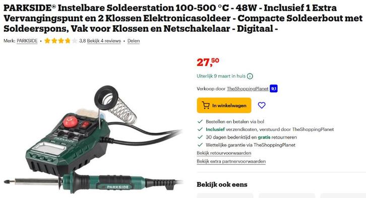 Soldeerstation parkside 48W defect, Hobby en Vrije tijd, Elektronica-componenten, Gebruikt, Ophalen of Verzenden