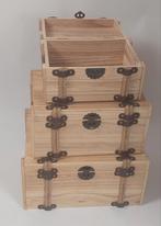 Decoratieve houten kistenset (3 stuks) – Vintage stijl, Huis en Inrichting, Ophalen, Hout