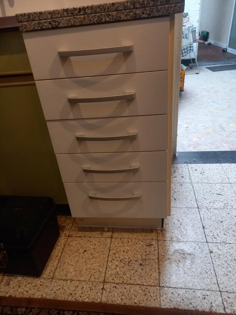 keukenblok met lades, Huis en Inrichting, Ophalen, Gebruikt, Wit