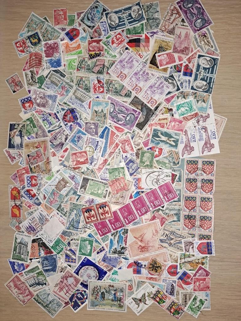 +/- 475 timbres oblitérés en France (avant 1975), Enlèvement ou Envoi, Affranchi
