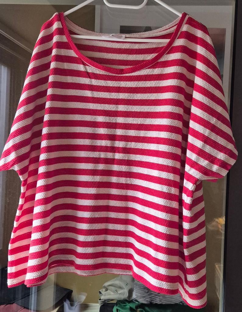 Streepjes t-shirt Paprika Maat 54, Kleding | Dames, Ophalen of Verzenden, Zo goed als nieuw, Shirt of Top
