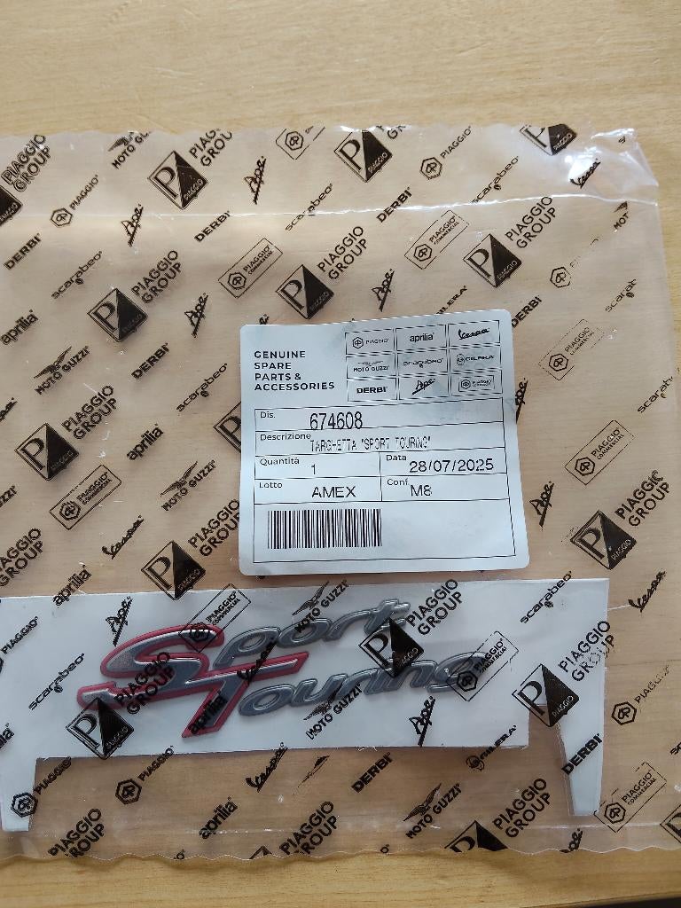 Logo typenaam SPORT TOURING, Verzenden, Nieuw, Piaggio