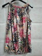 Mouwloze tuniek - Tropische print beige/roze/marineblauw, ANDERE, Overige kleuren, Verzenden, Maat 46/48 (XL) of groter