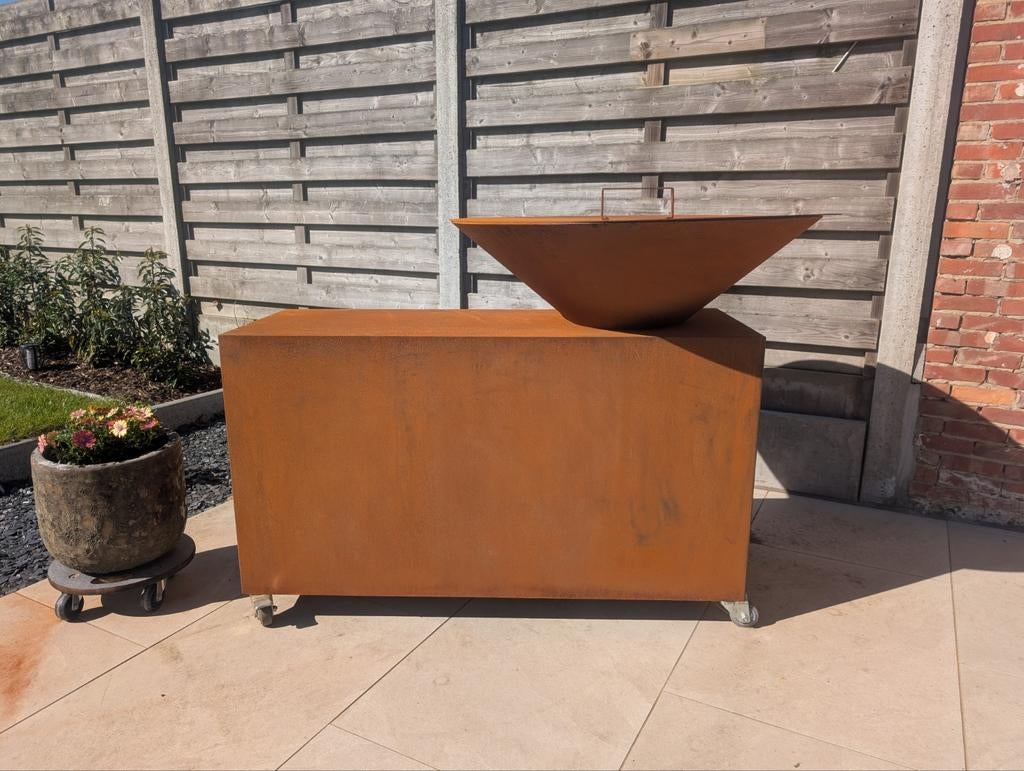 Cortenstalen BBQ - full option - Duitse Topkwaliteit - Nieuw, Tuin en Terras, Bloembakken en Plantenbakken, Tuin, Ophalen