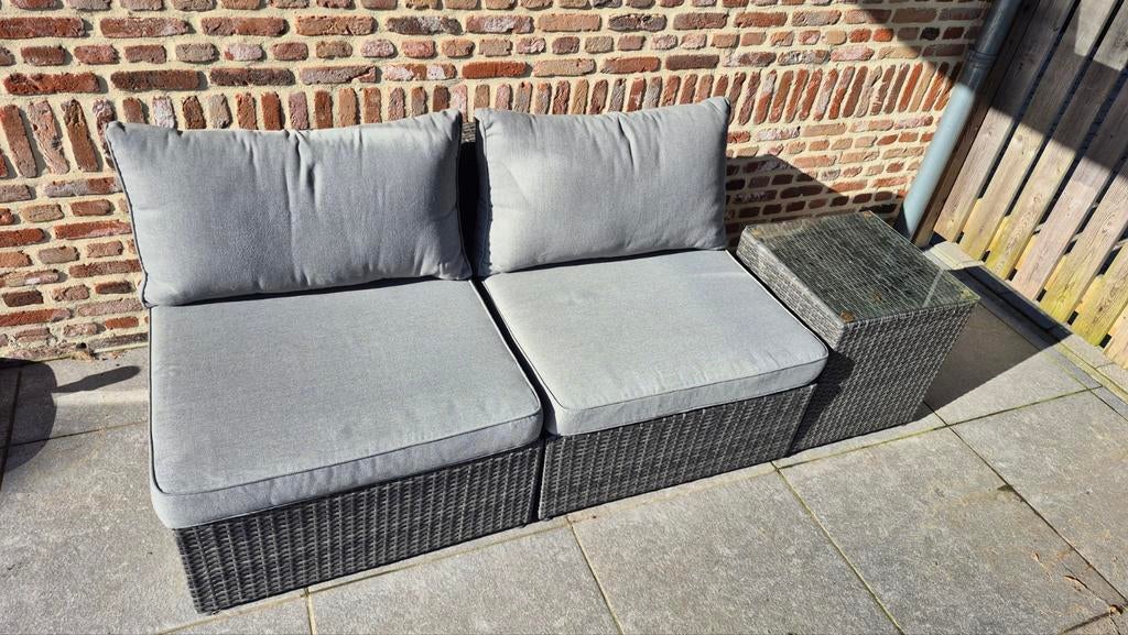 Set de salon, Jardin & Terrasse, Ensembles de jardin, Utilisé, Sets de jardin, Rotin, 4 places, Banque, Enlèvement