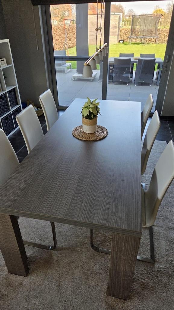 Tafel + 6 stoelen, Huis en Inrichting, Complete eetkamers, Ophalen