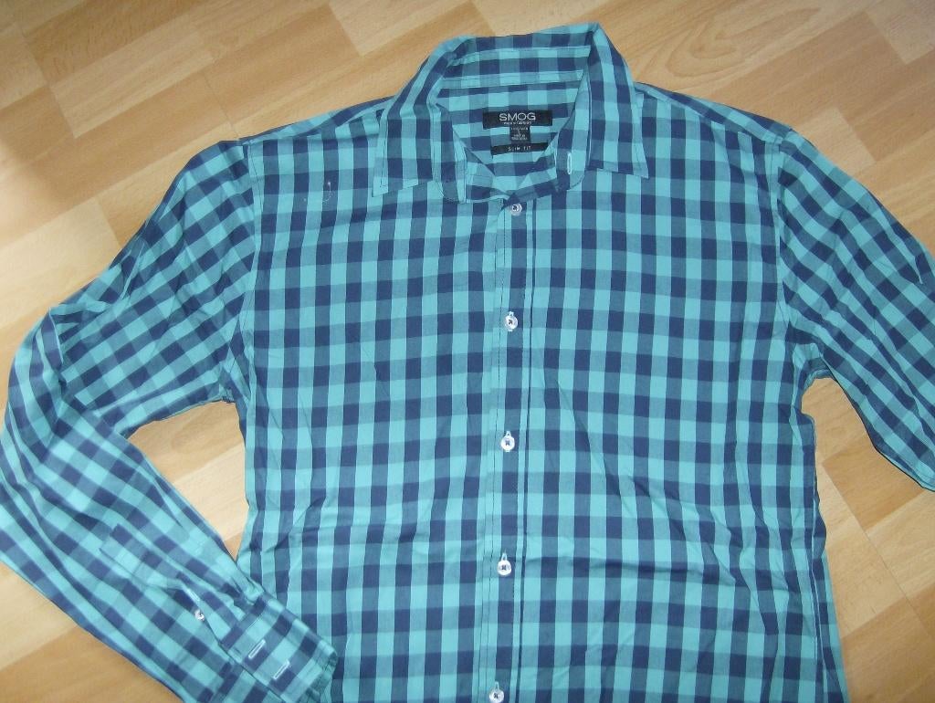 Hemd merk smog slim fit - maat l, Ophalen of Verzenden, Gedragen, Smog, Halswijdte 41/42 (L)
