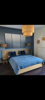 Lit + tête de lit, Maison & Meubles, Chambre à coucher | Lits, Comme neuf, Enlèvement, 200 cm, Bois