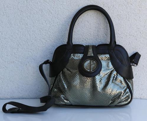 Mooie zilveren leren tas Claudio Ferrici, Handtassen en Accessoires, Tassen | Damestassen, Zo goed als nieuw, Ophalen of Verzenden