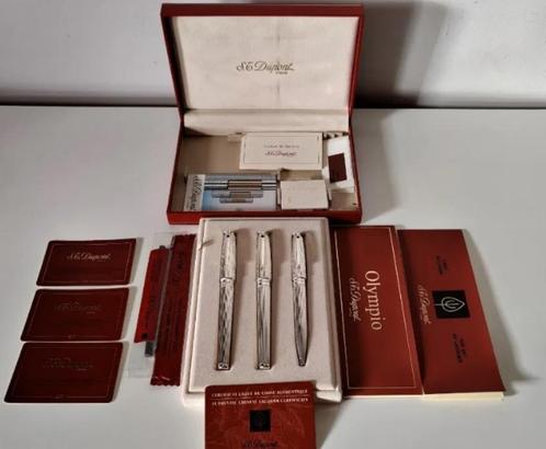 Ensemble S.T. Dupont Olympio Argent avec Stylo en Or 18k, Collections, Stylos, Neuf, Stylo à bille, Avec boîte, Avec publicité