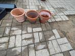 Terracotta bloempotten in verschillende maten, Tuin en Terras, Bloempotten, Ophalen, Zo goed als nieuw, Terracotta