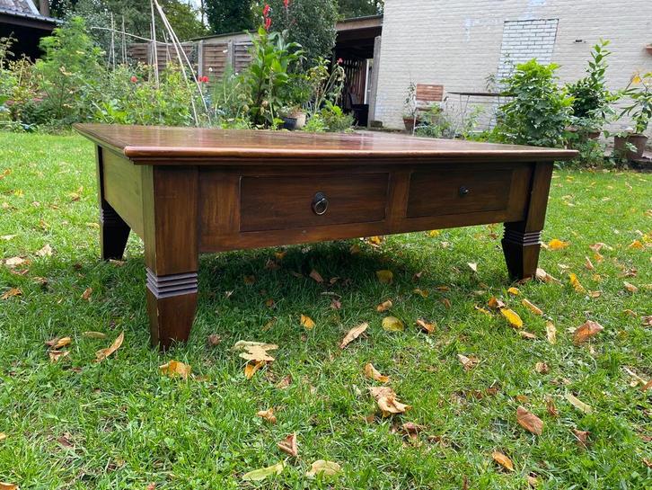 Koloniale Salontafel 2 lades, Antiek en Kunst, Antiek | Meubels | Stoelen en Sofa's, Ophalen
