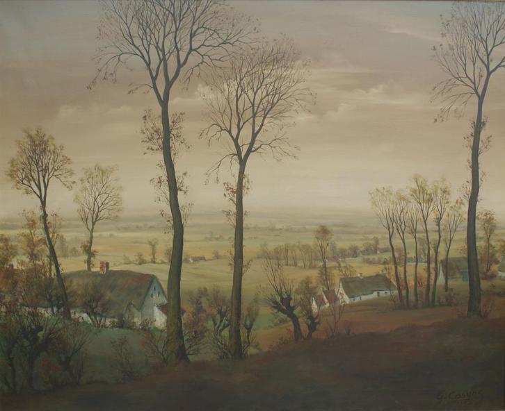Gies Cosyns (1920-1997): Landschap Vlaamse Ardennen (115x95), Antiek en Kunst, Kunst | Schilderijen | Klassiek, Ophalen