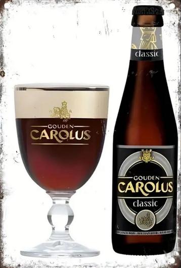 Reclamebord vintage Gouden Carolus - mancave poolhouse nieuw beschikbaar voor biedingen