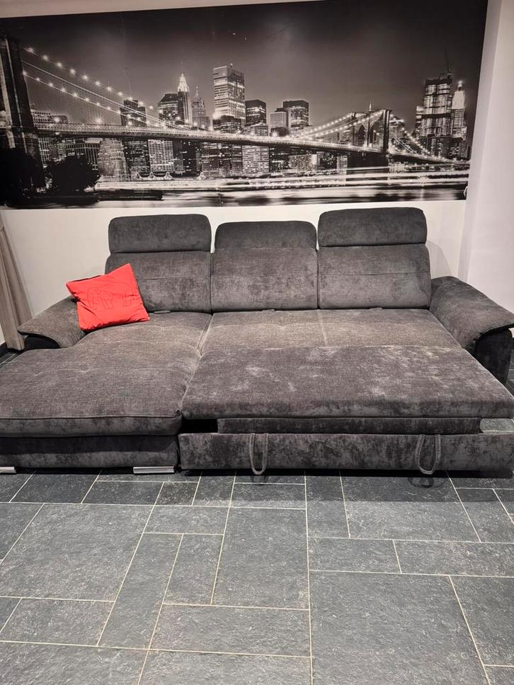 Hoeksalon met slaapfunctie en opbergkoffer, Huis en Inrichting, Slaapkamer | Slaapbanken, Zo goed als nieuw, Overige maten, Overige maten